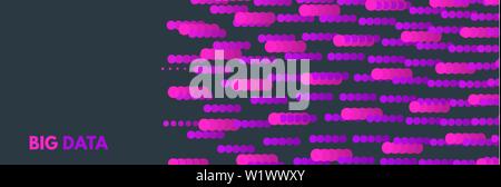 Dati di grandi dimensioni sullo sfondo. Processo di codifica. Abstract illustrazione vettoriale. Illustrazione Vettoriale