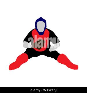 Altamente dettagliata atleta di baseball di silhouette. Completamente modificabile EPS 10 illustrazione vettoriale. Illustrazione Vettoriale