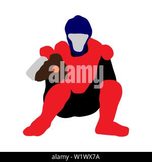 Altamente dettagliata atleta di baseball di silhouette. Completamente modificabile EPS 10 illustrazione vettoriale. Illustrazione Vettoriale