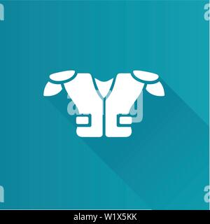 Football Icona armor in Metro interfaccia utente in stile di colore. Sport Protezione scocca Illustrazione Vettoriale