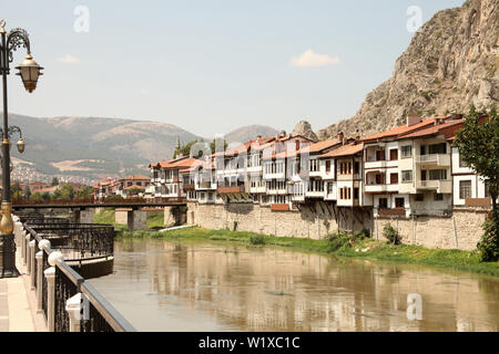 Amasya città - Vista Yesilirmak Foto Stock