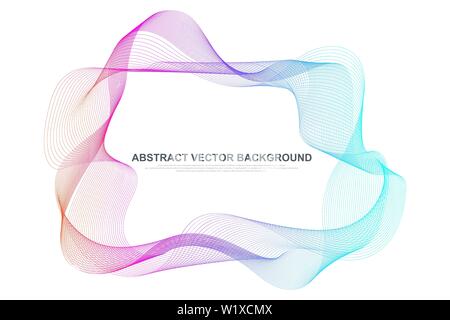 Abstract colorati linee d'onda background. Circolare maglia wireframe elemento di logo. Il modello geometrico per la tua progettazione brochure, volantini, report, sito web Illustrazione Vettoriale