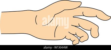 Aiutando icona mano isolati su sfondo bianco. Parte del corpo simbolo. Illustrazione di vettore per il design. Illustrazione Vettoriale