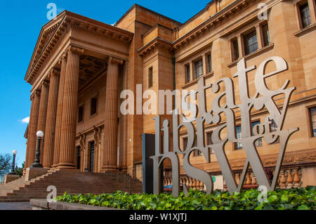 Il Mitchell ala della biblioteca dello Stato del Nuovo Galles del Sud su Macquarie Street a Sydney, NSW, Australia Foto Stock