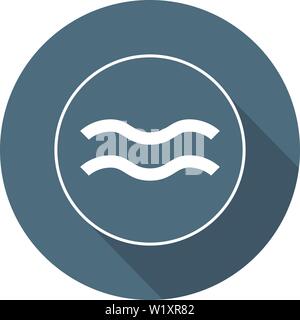 Aquarius Icona. Vettore, astrologici Oroscopo segno. Il simbolo dello zodiaco. Elemento dell'aria. In stile appartamento. Adesivo. Illustrazione di vettore per il tuo Design, Web. Illustrazione Vettoriale