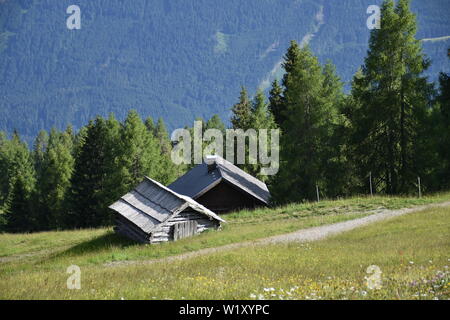 Emberger Alm, Alm, Kärnten, Greifenburg, Spittal, Drau, Spittal an der Drau, Oberkärnten, Baumgrenze, Weißensee, Bergstraße, Kurve, Kehre, Wald, Bergw Foto Stock