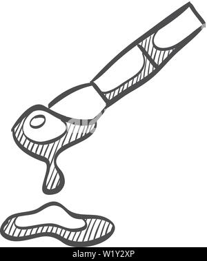 Spazzola di vernice icona nel doodle disegna linee. Artista, pittura, disegno, artwork, la goccia di inchiostro, blobs Illustrazione Vettoriale