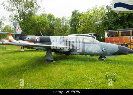 PZL-Mielec TS-11 200Bis R Iskra, aereo al Museo dell'Aviazione di Cracovia, Cracovia, Polonia, Europa. Foto Stock