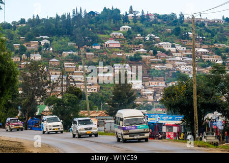 Sobborgo della città di Mbeya, Tanzania Africa Foto Stock