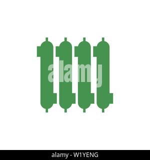 Icona di riscaldatore. Radiatore semplice simbolo. Verde segno ecologico. Proteggere il pianeta. Illustrazione Vettoriale per la progettazione. Illustrazione Vettoriale