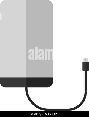 Portable hard drive esterno icona del disco. In stile appartamento. Illustrazione Vettoriale per la progettazione. Illustrazione Vettoriale