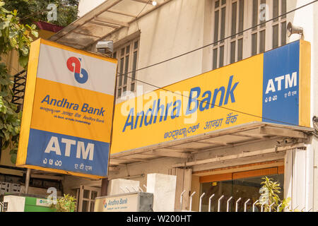 Bengaluru, India Giugno 17, 2019 Andra banca bancomat a Bengalore Foto Stock