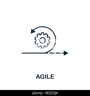 Icona profilo agile. Elemento concetto sottile dalla raccolta icone contenuto. Icona Creative Agile per applicazioni mobili e utilizzo Web Illustrazione Vettoriale