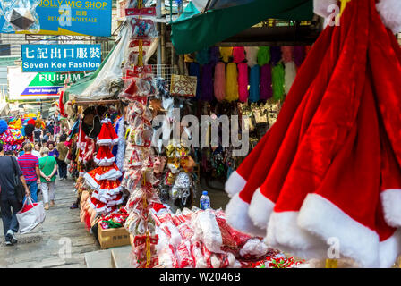 Mercatino di Natale di Pottinger Street, Central, Hong Kong SAR, Cina Foto Stock