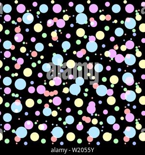 Seamless cerchio colorato forma geometrica su nero. EPS vettoriali10 Illustrazione Vettoriale