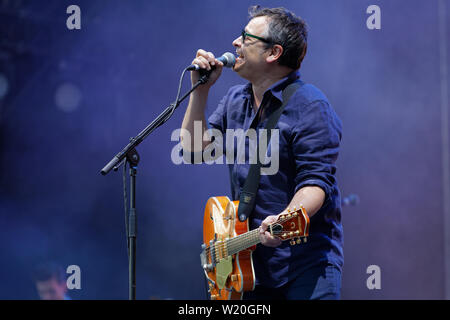 Nella foto: James Dean Bradfield. Sabato 29 Giugno 2019 Re: manic street predicatori concerto presso il Castello di Cardiff, nel Galles del Sud, Regno Unito. Foto Stock