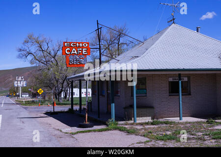 Cafe di Echo in Echo, Utah. La città di Echo è stato ancora una volta un punto di giunzione sulla Lincoln Highway per viaggiatori in direzione ovest di Salt Lake City o Ogden, Utah Foto Stock