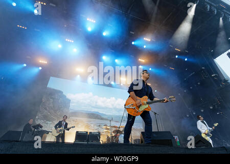 Nella foto: James Dean Bradfield. Sabato 29 Giugno 2019 Re: manic street predicatori concerto presso il Castello di Cardiff, nel Galles del Sud, Regno Unito. Foto Stock