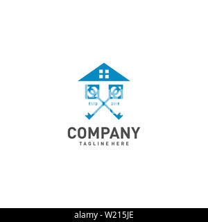Real Estate o edificio o Home Logo Design Vector Foto Stock