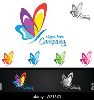 Butterfly Logo colori Illustrazione Vettoriale