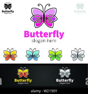 Butterfly Logo colori Illustrazione Vettoriale