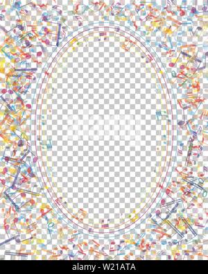 Multicolor note musicali sfondo personale. Illustrazione Vettoriale. Illustrazione Vettoriale