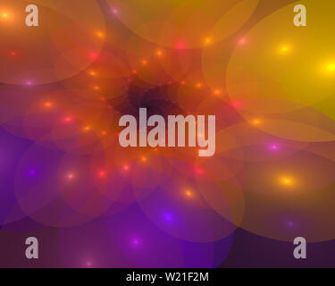 Abstract a spirale con sfondo luminoso parti di vorticazione. Spirale incandescente. Il flusso di energia in tunnel. shine cornice rotonda con cerchi di luce effetto luce. gl Foto Stock