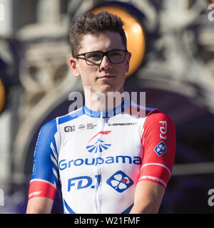 Bruxelles, Belgio. 04 Luglio, 2019. Bruxelles - 4-07-2019, ciclismo, Team FDJ GROUPAMA all'inizio della 106ª Tour de France con David Gaudu Credito: Pro scatti/Alamy Live News Foto Stock