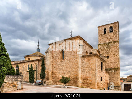 Colegiata de San Bartolomé, xv secolo di stile gotico, a Belmonte, Provincia Cuenca, Castilla la Mancha, in Spagna Foto Stock