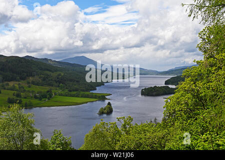 Regina della vista, Loch Tummel, Allean, Pitlochry, Perthshire Scozia, Regno Unito, Europa. Foto Stock