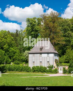 Il Goethe garden house nel Parco an der Ilm, dichiarato patrimonio culturale mondiale dall'UNESCO, Weimar, Weimar, Turingia, Germania Foto Stock