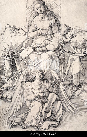 Albrecht Dürer - Madonna bambino fa musica Angel 1519 Foto Stock