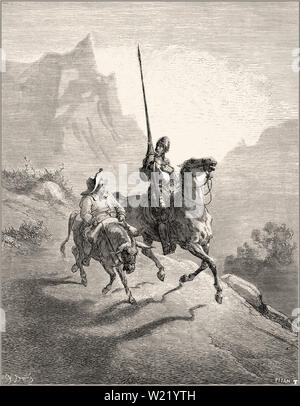 Gustave Doré - Don Chisciotte Sancho impostazione 1863 Foto Stock