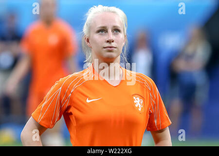 Lione, 03-07-2019 ,Stade de Lyon, campionato del mondo 2019 , semi-finale Paesi Bassi - Svezia (donne) , Paesi Bassi player Inessa KAAGMAN durante il riscaldamento Foto Stock