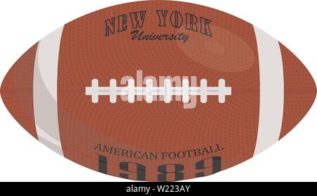 Il football americano una palla di cuoio e la relativa icona. Illustrazione piana del football americano una palla di cuoio icona vettoriali per il web design, eps 10 Illustrazione Vettoriale