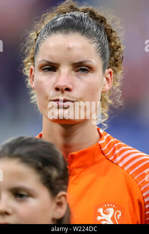 Lione, 03-07-2019 ,Stade de Lyon, campionato del mondo 2019 , semi-finale Paesi Bassi - Svezia (donne) ,Paesi Bassi player Dominique BLOODWORTH durante la partita Olanda - Svezia (donne) Foto Stock