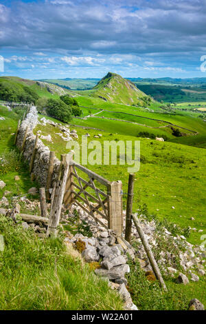 Vista verso la collina di cromo che è un ex calcare reef knoll. Foto Stock