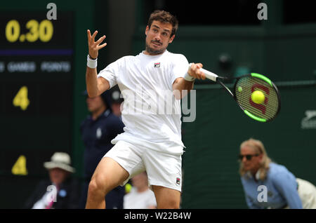 Il torneo di Wimbledon, Londra, Regno Unito. Il 5 luglio 2019. Wimbledon Tennis Championships. Guido Pella, Argentina, 2019 Credit: Allstar Picture Library/Alamy Live News Credito: Allstar Picture Library/Alamy Live News Credito: Allstar Picture Library/Alamy Live News Foto Stock