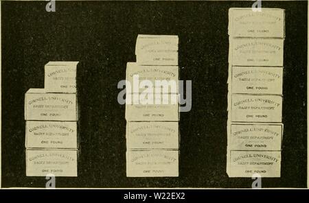 Immagine di archivio da pagina 13 del Caseificio di esercizi di laboratorio sui test. Caseificio di esercizi di laboratorio sui test e la composizione dei prodotti lattiero-caseari dairylaboratorye00troy Anno: 1921 2 composizione del latte e la differenza di valori di cibo di uguali quantità di latte contenenti diverse percentuali di grassi è mostrato in figura 57. Un 1 per cento di aumento della percentuale di grasso nel latte normale indi- cati circa un 20 per cento di aumento nel valore di cibo. Così quando un quarto di gallone di latte contenente il 3 per cento di grassi è un valore di 10 centesimi, un litro contenente il 4 per cento è un valore di 12 centesimi, e un quarto di gallone di con- te 5 per Foto Stock