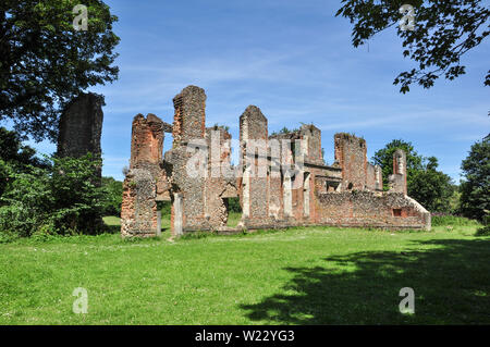 Sopwell Convento ruderi, Cottonmill Lane, St Albans, Hertfordshire, Inghilterra, Regno Unito Foto Stock