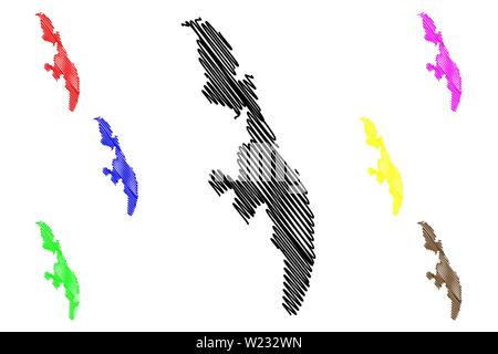 Provincia Orientale, Sri Lanka (divisioni amministrative, Repubblica democratica socialista di Sri Lanka, Ceylon) mappa illustrazione vettoriale, scribble schizzo Ea Illustrazione Vettoriale