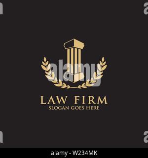 Eleganza Law firm logo del modello di progettazione Illustrazione Vettoriale