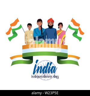 India Independence Day card Illustrazione Vettoriale