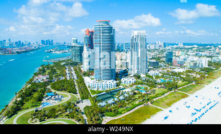 Vista aerea city Miami Beach. South Beach. Florida. Stati Uniti d'America. Foto Stock