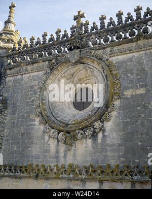 ROSETON DEL CLAUSTRO DE SANTA BARBARA EN EL CONVENTO DEL SANTO CRISTO DE TOMAR - SIGLO XVI. Posizione: CONVENTO DEL SANTO CRISTO. TOMAR. Foto Stock