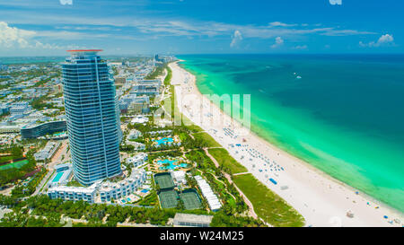 Vista aerea city Miami Beach. South Beach. Florida. Stati Uniti d'America. Foto Stock