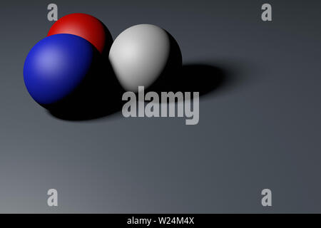 3D rendering immagine colorata di 3 palle. Carta da parati astratto e background. Foto Stock
