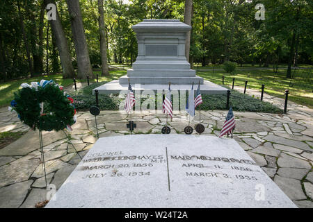 La tomba di Rutherford B. Hayes e Lucy Hayes a Spiegel Grove in Fremont, Ohio Foto Stock