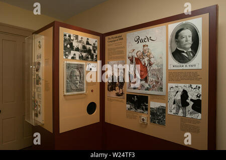 Pannello presenta a William Howard Taft National Historic Site a Cincinnati, Ohio, Stati Uniti d'America Foto Stock