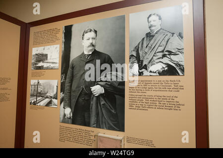 Pannello presenta a William Howard Taft National Historic Site a Cincinnati, Ohio, Stati Uniti d'America Foto Stock